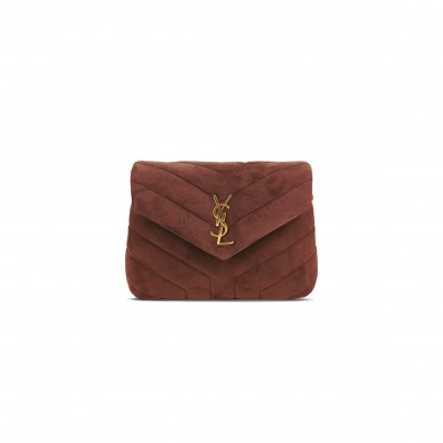 YSL TOY LOULOU SHOULDER BAG IN SUEDE 467072522364 (20*14*7cm)